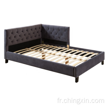 Mobilier de chambre à coucher Tissu doux KD Lit d'angle rembourré en gros Ensembles de chambre à coucher CX615
